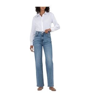 Kut Sienna Blue Denim Jeans Wide Leg High Rise Size 6
